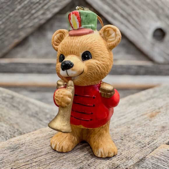 Set of 3-1980’s Homco Christmas Marching Band Bear Ornaments/Figurines-#5553-4”H - Picture 3 of 6